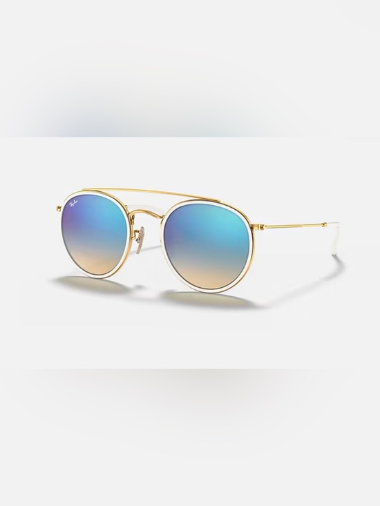 Ray-Ban Accessories - Ray-Ban Gold Frame Blue to Peach Gradient Round Sunglasses - Women